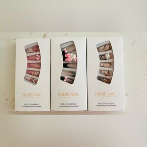 Pink 3D HK Character False Nails - Women Makeup all 3 packs